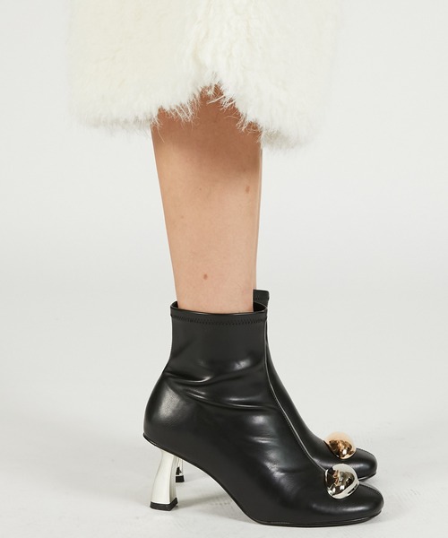 PRANK PROJECT(プランクプロジェクト)の「メタルヒールストレッチショートブーツ / Metal Heel Stretch Short Boots(ブーツ・レディース・ブラック・36/37/38)」の5枚目の写真