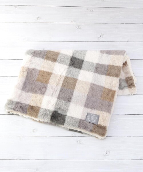 あったか】ブロックチェック ひざ掛けブランケット（ブランケット