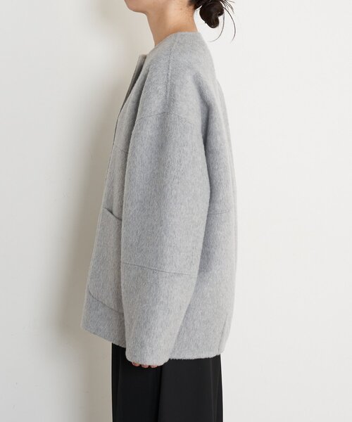 セール】リバーシブルコクーンジャケット（ノーカラージャケット