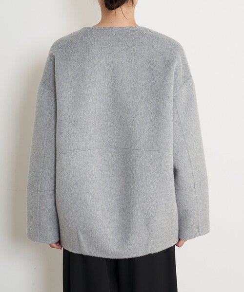 セール】【2WAY/ふんわり上質】リバーシブルコクーンジャケット（ノー