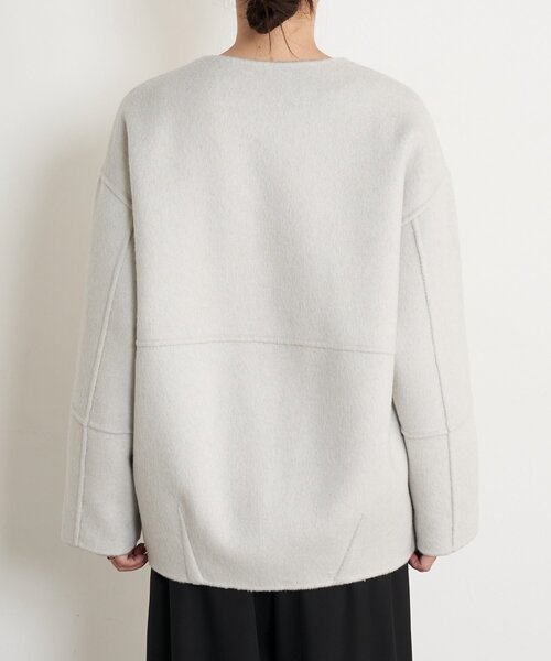 セール】【2WAY/ふんわり上質】リバーシブルコクーンジャケット（ノー