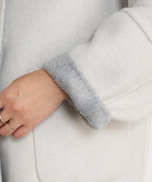 リバーシブルコクーンジャケット（ノーカラージャケット）｜Jena