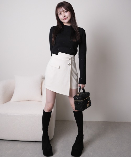 LIPSERVICE(リップサービス)の「ウォームジュエルリブニット(ニット/セーター・レディース・ホワイト/ピンク/ブラック/グレー・FREE)」の18枚目の写真