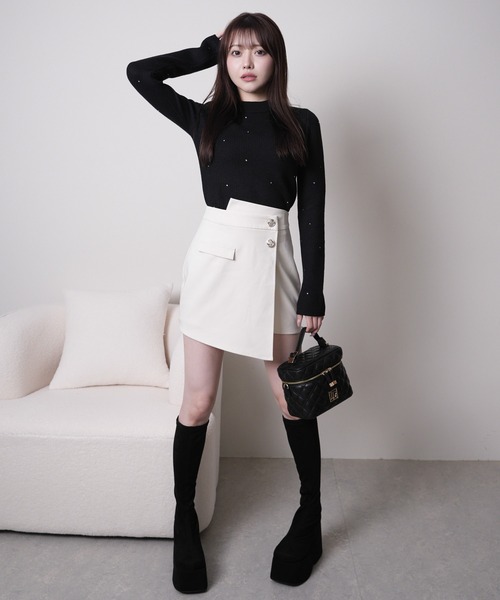 LIPSERVICE(リップサービス)の「ウォームジュエルリブニット(ニット/セーター・レディース・ホワイト/ピンク/ブラック/グレー・FREE)」の16枚目の写真