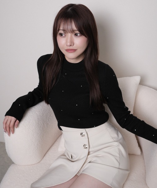 LIPSERVICE(リップサービス)の「ウォームジュエルリブニット(ニット/セーター・レディース・ホワイト/ピンク/ブラック/グレー・FREE)」の19枚目の写真