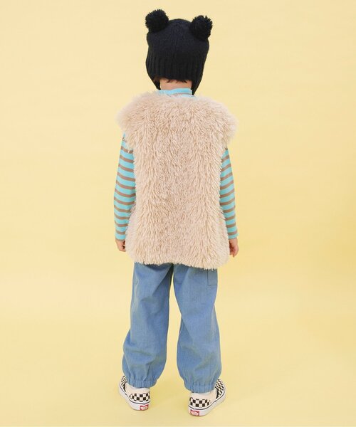 BREEZE(ブリーズ)の「【WEB限定/ジュニア対応】プードルファーベスト(ベスト・キッズ・ピンク/アイボリー・100/120/140)」の5枚目の写真