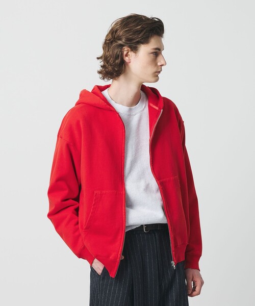 BEAUTY&YOUTH UNITED ARROWS（ビューティーアンドユースユナイテッドアローズ）の「クラッシュ スウェット ジップ フーディ（パーカー・メンズ・レッド/ブラック・S/L/M/XL）」の7枚目の写真