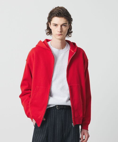 BEAUTY&YOUTH UNITED ARROWS（ビューティーアンドユースユナイテッドアローズ）の「クラッシュ スウェット ジップ フーディ（パーカー・メンズ・レッド/ブラック・S/L/M/XL）」の8枚目の写真