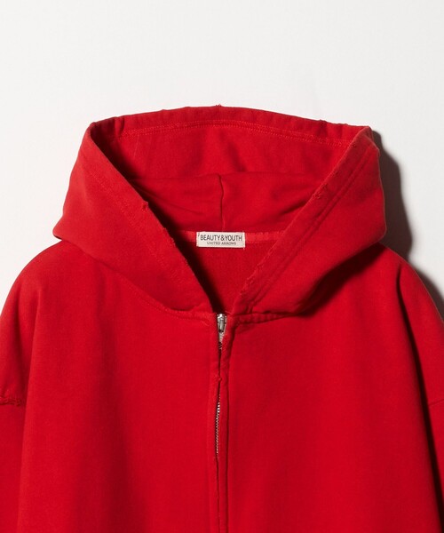 BEAUTY&YOUTH UNITED ARROWS（ビューティーアンドユースユナイテッドアローズ）の「クラッシュ スウェット ジップ フーディ（パーカー・メンズ・レッド/ブラック・S/L/M/XL）」の14枚目の写真