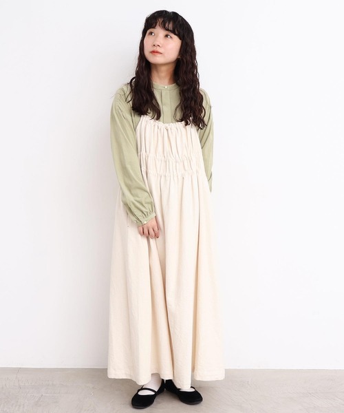 l'atelier du savon（アトリエドサボン）の「_たゆたゆデニム　キャミワンピース（ジャンパースカート・レディース・オフホワイト/ブラック・FREE）」の19枚目の写真