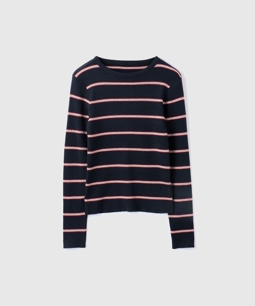 VICKY（ビッキー）の「MIXカラーボーダーニットプルオーバー（ニット/セーター・レディース・グレー系その他/ブラウン系その他/ダークネイビー・M）」の21枚目の写真