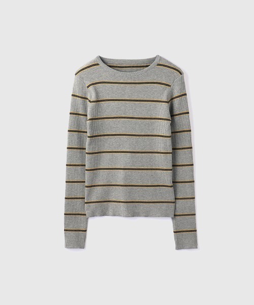 VICKY（ビッキー）の「MIXカラーボーダーニットプルオーバー（ニット/セーター・レディース・グレー系その他/ブラウン系その他/ダークネイビー・M）」の15枚目の写真