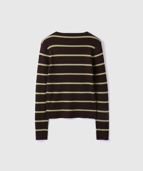 VICKY（ビッキー）の「MIXカラーボーダーニットプルオーバー（ニット/セーター・レディース・グレー系その他/ブラウン系その他/ダークネイビー・M）」の5枚目の写真