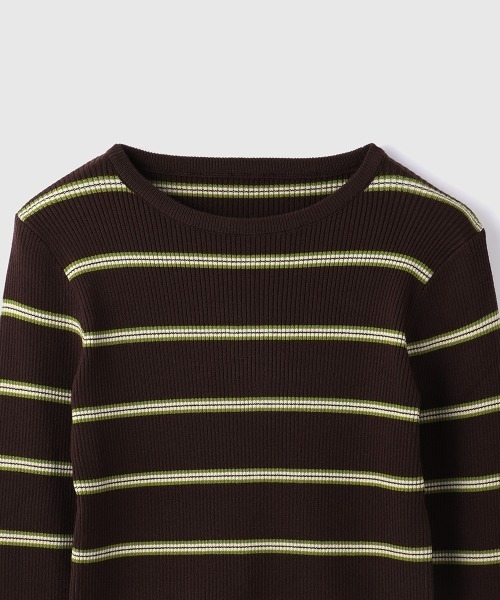 VICKY（ビッキー）の「MIXカラーボーダーニットプルオーバー（ニット/セーター・レディース・グレー系その他/ブラウン系その他/ダークネイビー・M）」の6枚目の写真