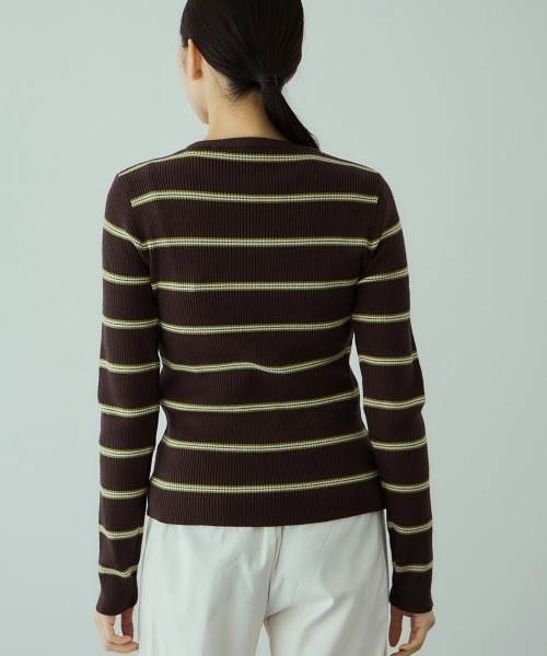 VICKY（ビッキー）の「MIXカラーボーダーニットプルオーバー（ニット/セーター・レディース・グレー系その他/ブラウン系その他/ダークネイビー・M）」の13枚目の写真