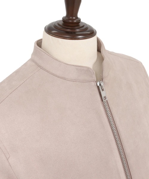 CAMBIO（カンビオ）の「mj11207-フェイクスウェードスタンドライダースブルゾン（ライダースジャケット・メンズ・グレイッシュベージュ/ブラック・M/L/XL）」の20枚目の写真