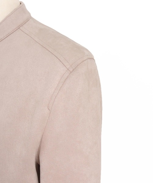 CAMBIO（カンビオ）の「mj11207-フェイクスウェードスタンドライダースブルゾン（ライダースジャケット・メンズ・グレイッシュベージュ/ブラック・M/L/XL）」の19枚目の写真