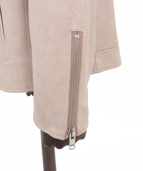 CAMBIO（カンビオ）の「mj11207-フェイクスウェードスタンドライダースブルゾン（ライダースジャケット・メンズ・グレイッシュベージュ/ブラック・M/L/XL）」の22枚目の写真