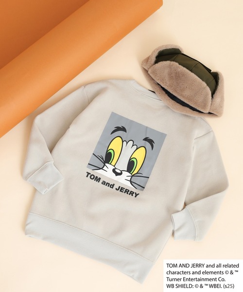 Tom&Jerry(トムアンドジェリー)の「TOM&JERRY 裏起毛 プリント 長袖トレーナー トム&ジェリー KIDS(スウェット・キッズ・グレイッシュベージュ/ブラック/オートミール/チャコール/ネイビー/杢グレー/ダークグリーン/ヘザーチャコール・110/120/130/140/150/160)」の7枚目の写真