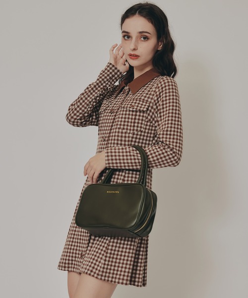 REDYAZEL（レディアゼル）の「チェックバイカラーカットミニワンピース（ワンピース・レディース・ベージュ系その他/ブラウン系その他/ブラック系その他・FREE）」の6枚目の写真