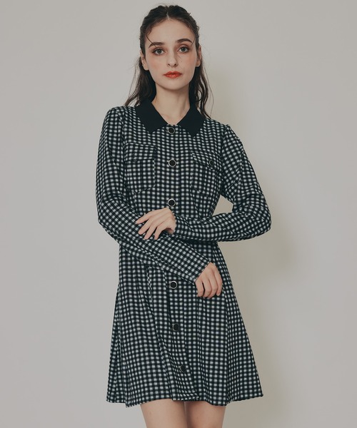 REDYAZEL（レディアゼル）の「チェックバイカラーカットミニワンピース（ワンピース・レディース・ベージュ系その他/ブラウン系その他/ブラック系その他・FREE）」の21枚目の写真