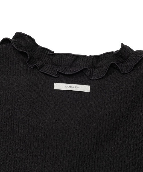 UGLY SHADOW(アグリーシャドウ)の「【Uglyshadow】RUFFLE RIBBED T-SHIRT / 【アグリーシャドウ】ラッフルリブド長袖Tシャツ(Tシャツ/カットソー・レディース・ネイビー/ブラック/ライトグレー・ONE SIZE)」の13枚目の写真