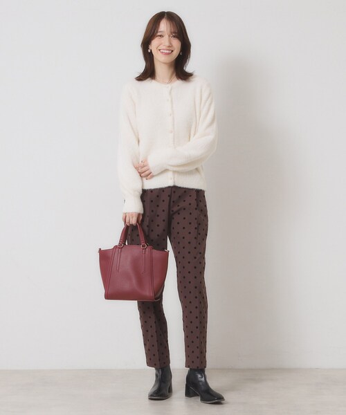 ITS'DEMO（イッツデモ）の「【手洗い可】フェザーヤーンクルーカーディガン（カーディガン/ボレロ・レディース・ピンク/ピンク系/オフホワイト/チャコールグレー・00）」の6枚目の写真