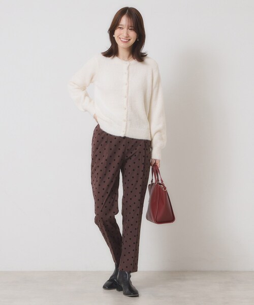 ITS'DEMO（イッツデモ）の「【手洗い可】フェザーヤーンクルーカーディガン（カーディガン/ボレロ・レディース・ピンク/ピンク系/オフホワイト/チャコールグレー・00）」の7枚目の写真