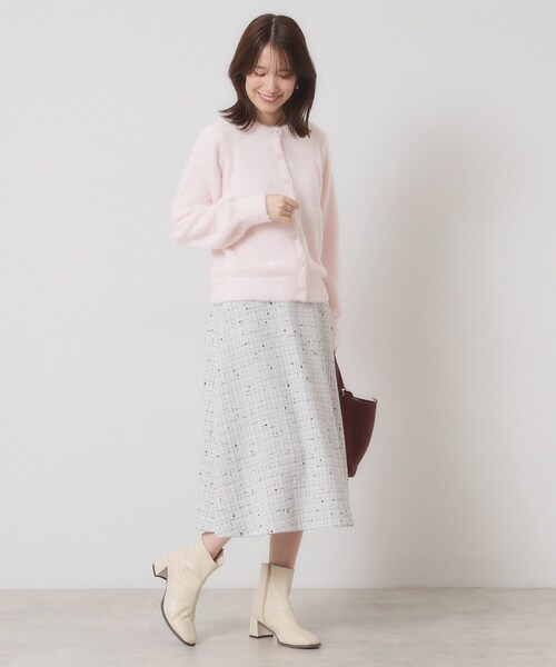 ITS'DEMO（イッツデモ）の「【手洗い可】フェザーヤーンクルーカーディガン（カーディガン/ボレロ・レディース・ピンク/ピンク系/オフホワイト/チャコールグレー・00）」の11枚目の写真