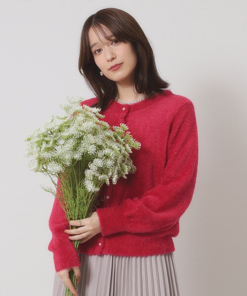 ITS'DEMO（イッツデモ）の「【手洗い可】フェザーヤーンクルーカーディガン（カーディガン/ボレロ・レディース・ピンク/ピンク系/オフホワイト/チャコールグレー・00）」の13枚目の写真