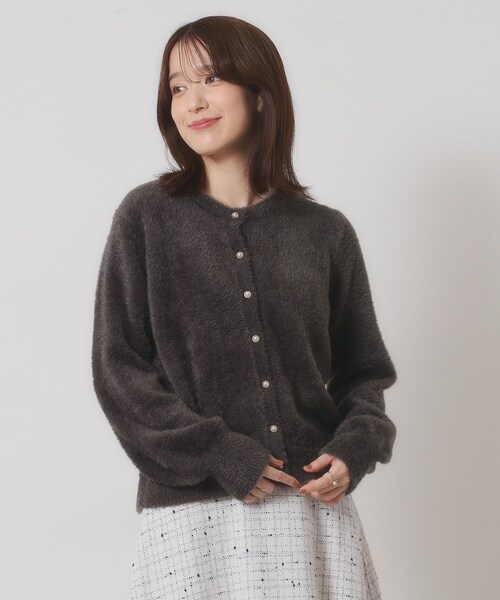 ITS'DEMO（イッツデモ）の「【手洗い可】フェザーヤーンクルーカーディガン（カーディガン/ボレロ・レディース・ピンク/ピンク系/オフホワイト/チャコールグレー・00）」の17枚目の写真