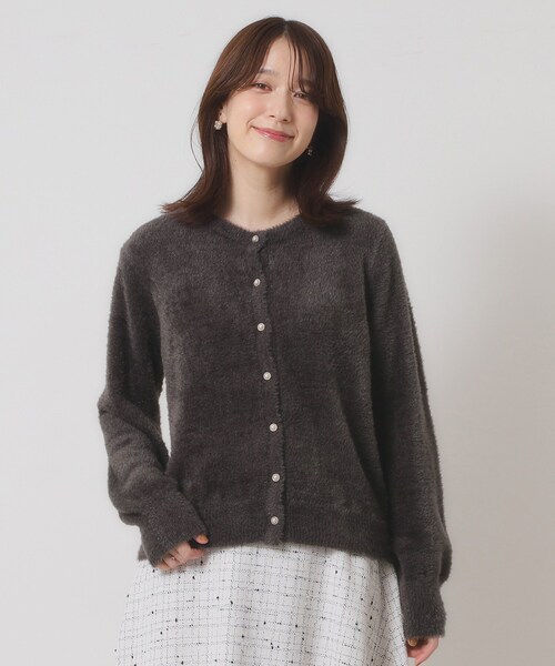 ITS'DEMO（イッツデモ）の「【手洗い可】フェザーヤーンクルーカーディガン（カーディガン/ボレロ・レディース・ピンク/ピンク系/オフホワイト/チャコールグレー・00）」の21枚目の写真