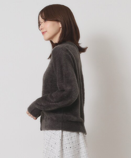 ITS'DEMO（イッツデモ）の「【手洗い可】フェザーヤーンクルーカーディガン（カーディガン/ボレロ・レディース・ピンク/ピンク系/オフホワイト/チャコールグレー・00）」の22枚目の写真