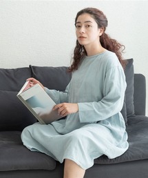 RIO（リオ）の「【着る保湿クリーム】長袖ウエストギャザー切替ワンピース（ルームウェア/パジャマ）」