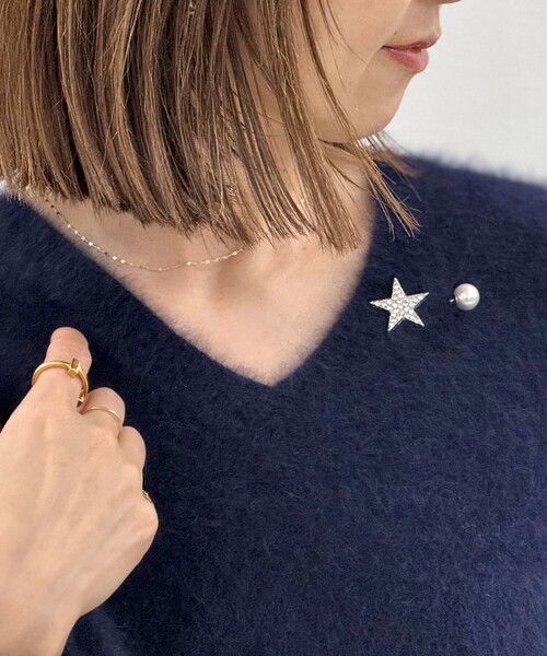 grace grace （グラスグラス）の「【grace grace/グラスグラス】スターパヴェプッシュピン（ブローチ/コサージュ・レディース・シルバー・FREE）」の3枚目の写真