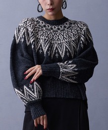 求心ジャガードニットプルオーバー
