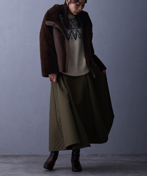 NICOLE white（ニコルホワイト）の「求心ジャガードニットプルオーバー（ニット/セーター・レディース・グレー/オフホワイト・FREE）」の21枚目の写真