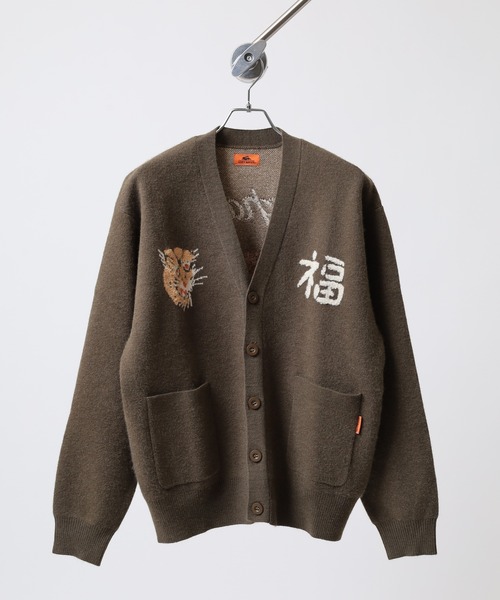KRIFF MAYER（クリフメイヤー）の「KRIFF MAYER もちのびニットカーデ(虎)（カーディガン/ボレロ・メンズ・ブルー/カーキ/ブラック・XL/L/M）」の4枚目の写真