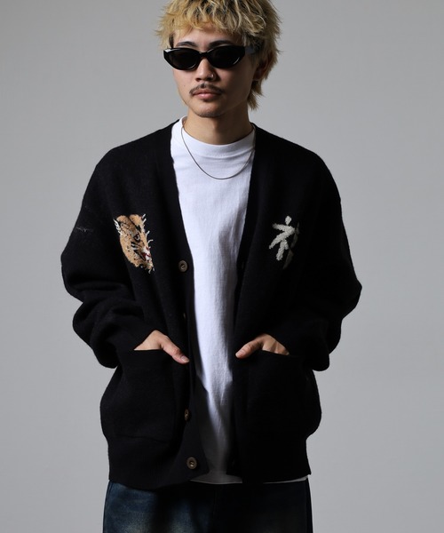 KRIFF MAYER（クリフメイヤー）の「KRIFF MAYER もちのびニットカーデ(虎)（カーディガン/ボレロ・メンズ・ブルー/カーキ/ブラック・XL/L/M）」の18枚目の写真