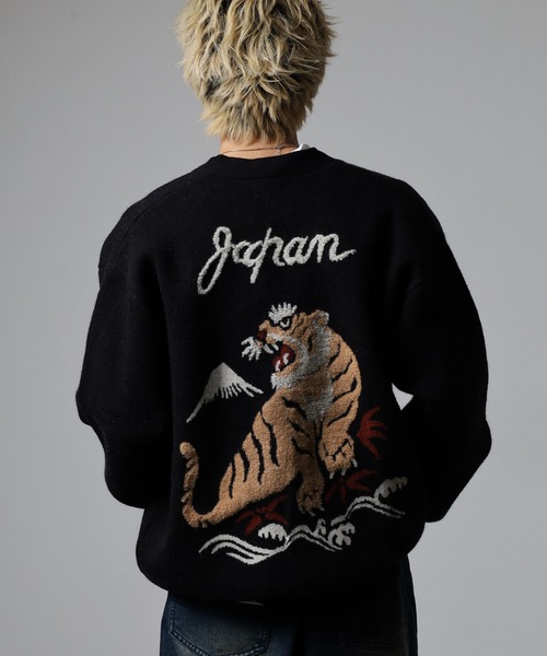 KRIFF MAYER（クリフメイヤー）の「KRIFF MAYER もちのびニットカーデ(虎)（カーディガン/ボレロ・メンズ・ブルー/カーキ/ブラック・XL/L/M）」の20枚目の写真