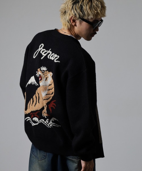 KRIFF MAYER（クリフメイヤー）の「KRIFF MAYER もちのびニットカーデ(虎)（カーディガン/ボレロ・メンズ・ブルー/カーキ/ブラック・XL/L/M）」の21枚目の写真