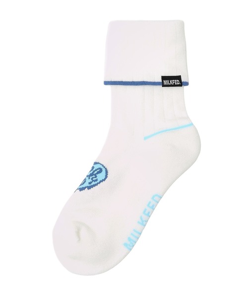 MILKFED.（ミルクフェド）の「MELTY HEART FOLDED SOCKS（ソックス/靴下・レディース・ブラック/ホワイト/ライトピンク・ONE SIZE）」の4枚目の写真