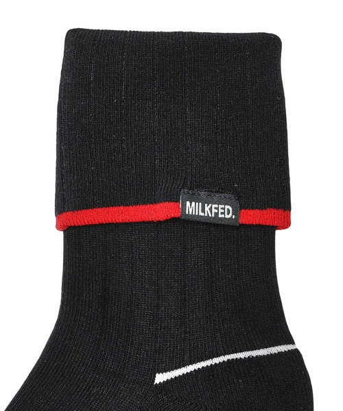 MILKFED.（ミルクフェド）の「MELTY HEART FOLDED SOCKS（ソックス/靴下・レディース・ブラック/ホワイト/ライトピンク・ONE SIZE）」の8枚目の写真