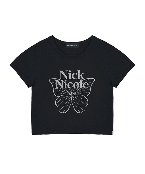 NICK&NICOLE(ニックアンドニコール)の「BUTTERFLY SIGNATURE CROP TOP_BLACK SILVER(Tシャツ/カットソー・レディース・その他・FREE)」の5枚目の写真
