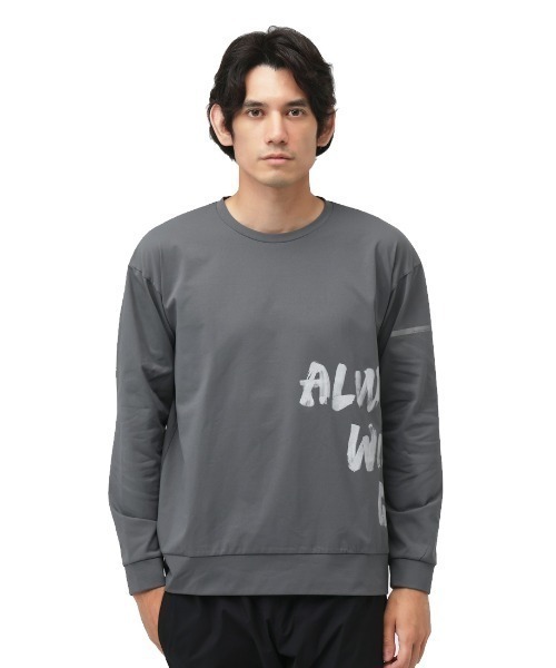 TIGORA(ティゴラ)の「ティゴラ TIGORA ランニング メッセージロゴ長袖Tシャツ(Tシャツ/カットソー・メンズ・ブラック/グレー/ネイビー・S/M/L/LL)」の3枚目の写真