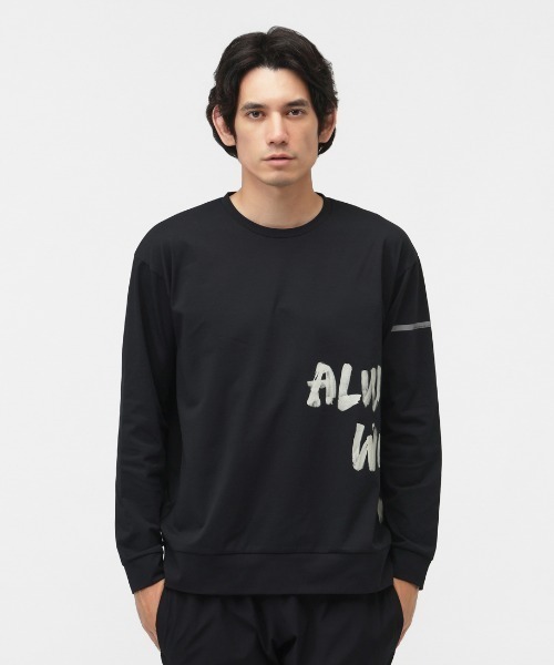 TIGORA(ティゴラ)の「ティゴラ TIGORA ランニング メッセージロゴ長袖Tシャツ(Tシャツ/カットソー・メンズ・ブラック/グレー/ネイビー・S/M/L/LL)」の2枚目の写真