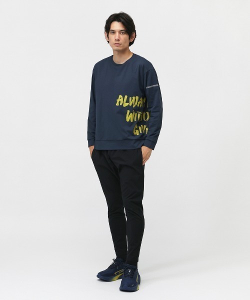 TIGORA(ティゴラ)の「ティゴラ TIGORA ランニング メッセージロゴ長袖Tシャツ(Tシャツ/カットソー・メンズ・ブラック/グレー/ネイビー・S/M/L/LL)」の11枚目の写真