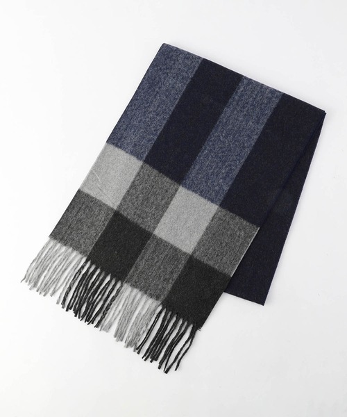 HIDEAWAYS NICOLE(ハイダウェイニコル)の「【WEB限定】アラカルトデザインマフラー(マフラー・メンズ・ブラック/ネイビー系/ネイビー/ベージュ/ブラック系/ベージュ系・FREE)」の6枚目の写真