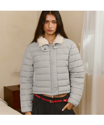 BITTER CELLS | ヘアリー ネック ライトプファージャケット-グレー(ダウンジャケット/コート)