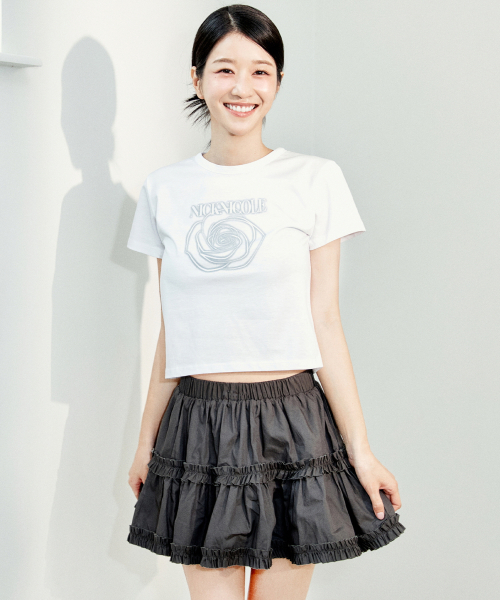 NICK&NICOLE(ニックアンドニコール)の「TRENDY RUFFLE MINI SKIRT_CHARCOAL(スカート・レディース・その他・FREE)」の2枚目の写真